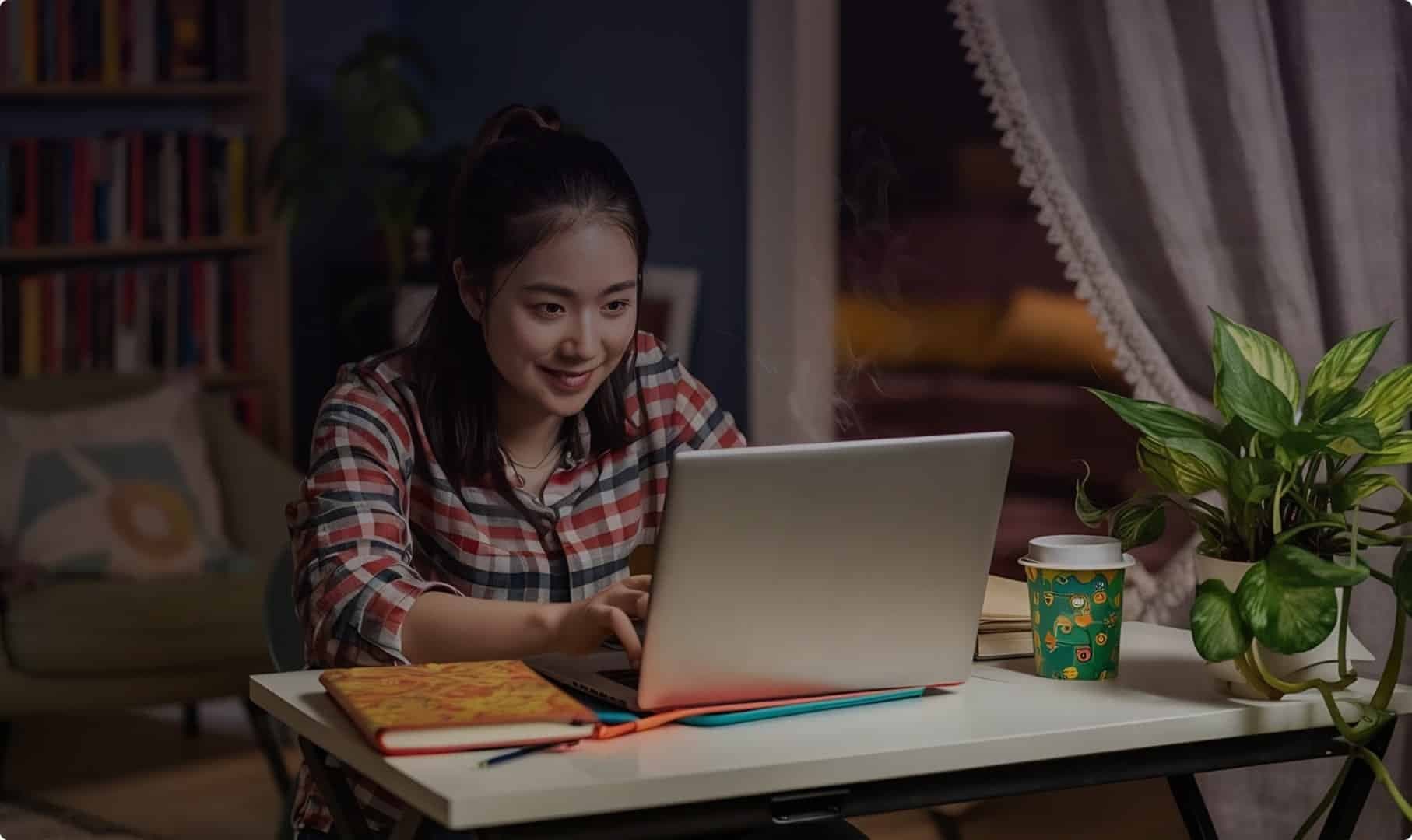 Woman working on computer